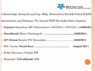 A Knowledge, Research and Cap. Bldg. Network for Rural&amp; Urban WASH