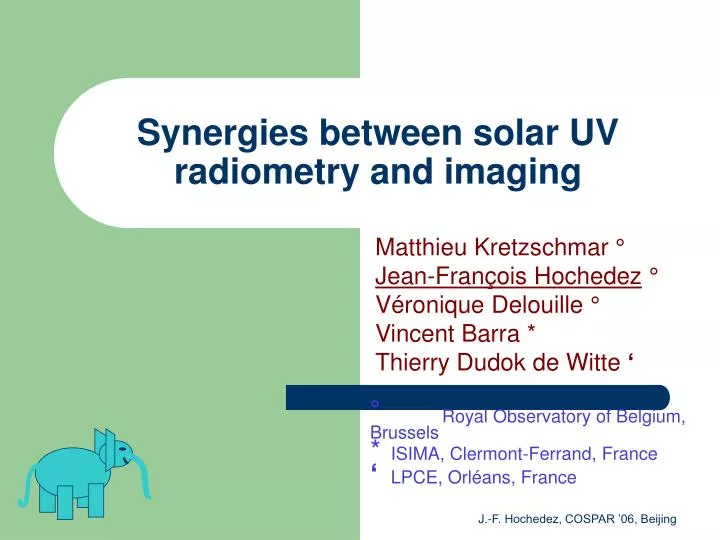 synergies between solar uv radiometry and imaging