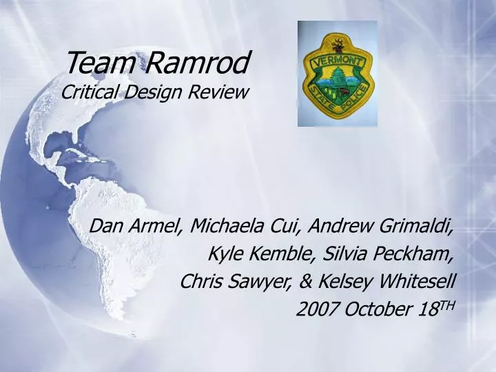team ramrod critical design review