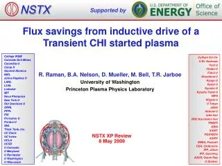 Flux savings from inductive drive of a Transient CHI started plasma