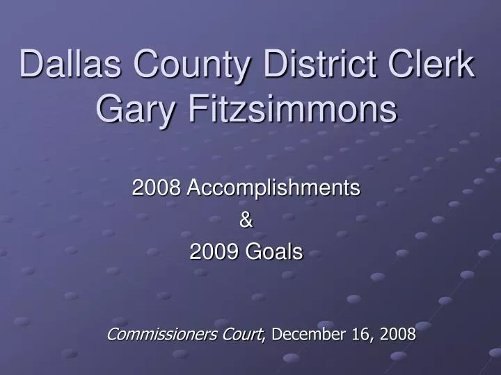 dallas county district clerk gary fitzsimmons