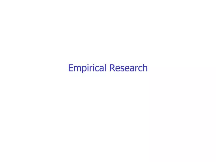 empirical research