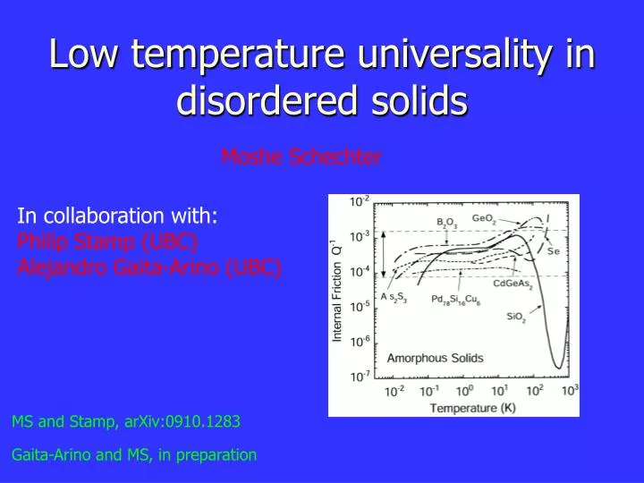 low temperature universality in disordered solids