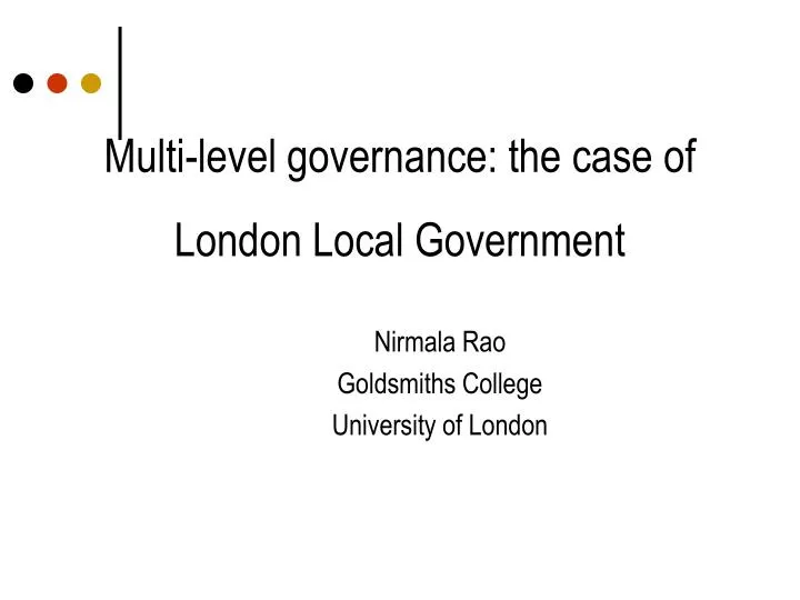 multi level governance the case of london local government