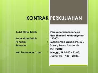 kontrak perkuliahan