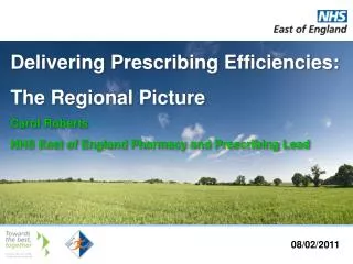 Delivering Prescribing Efficiencies: The Regional Picture Carol Roberts