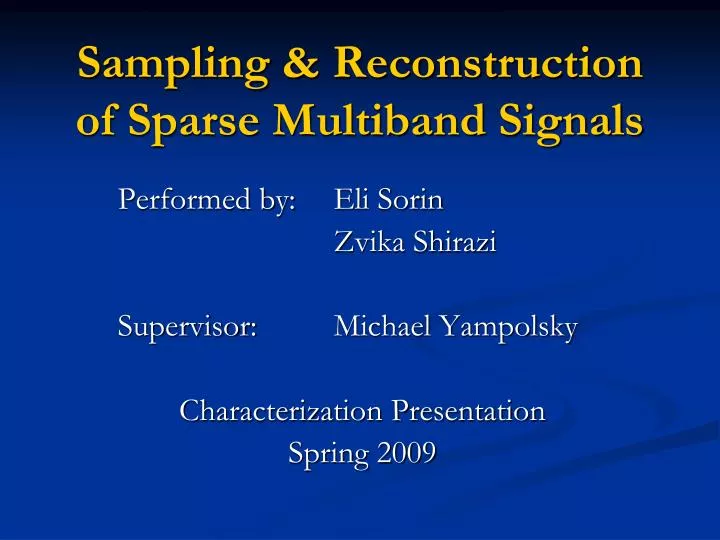 sampling reconstruction of sparse multiband signals