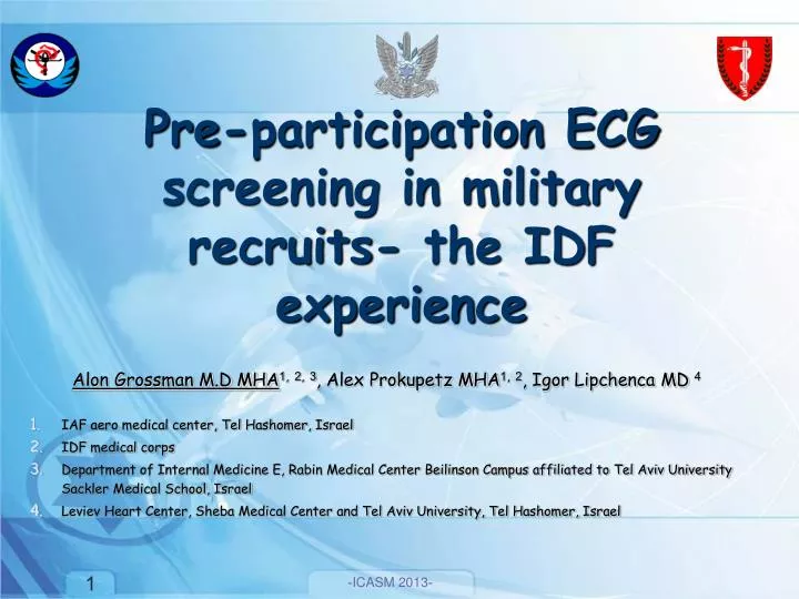 pre participation ecg screening in military recruits the idf experience