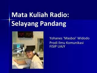 mata kuliah radio selayang pandang