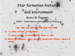 Star formation histories and environment