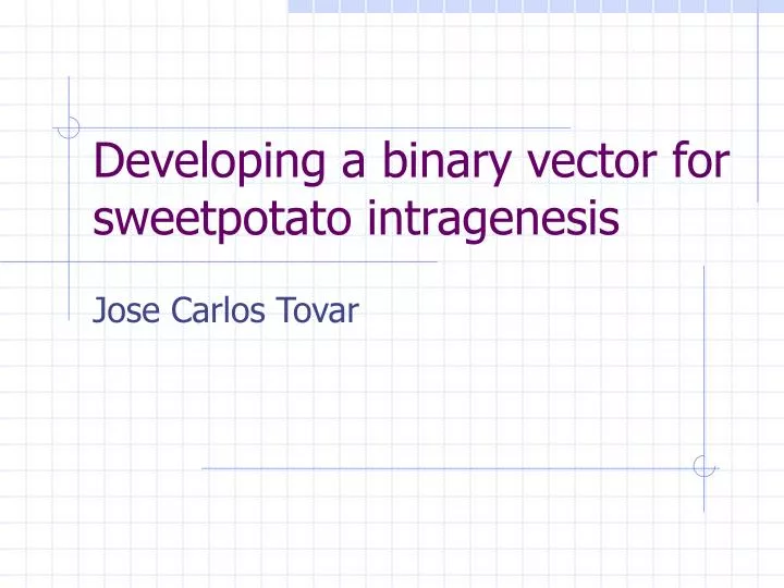 developing a binary vector for sweetpotato intragenesis