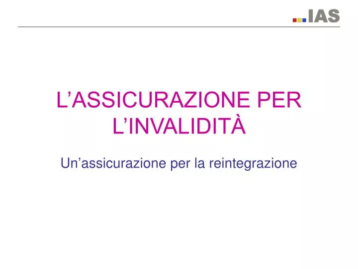 l assicurazione per l invalidit