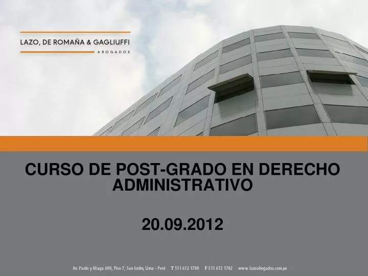curso de post grado en derecho administrativo 20 09 2012