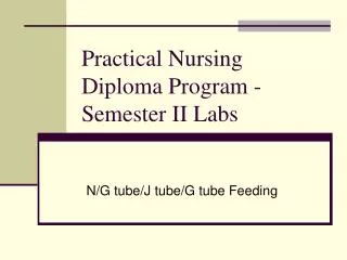 Practical Nursing Diploma Program - Semester II Labs