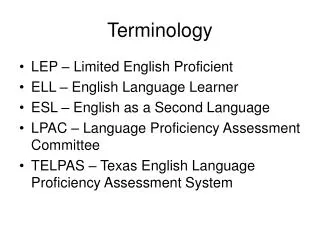 Terminology