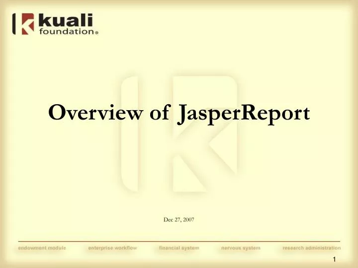 overview of jasperreport