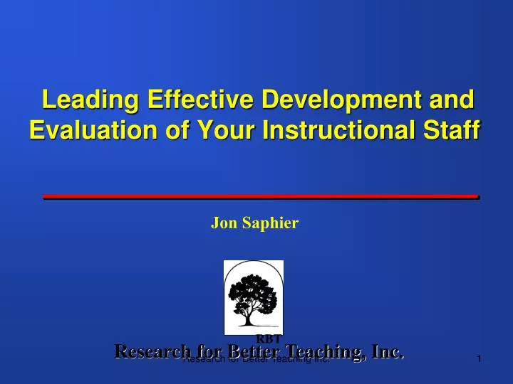 leading effective development and evaluation of your instructional staff
