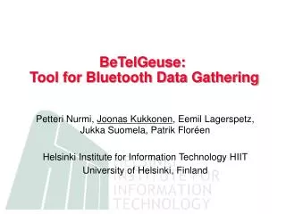BeTelGeuse: Tool for Bluetooth Data Gathering
