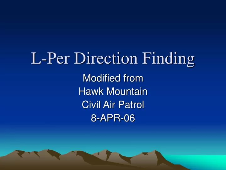 l per direction finding