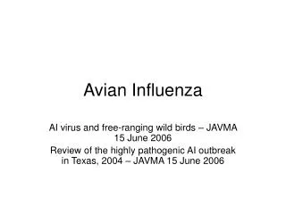 Avian Influenza