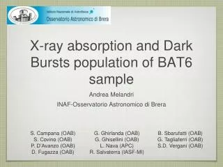 X-ray absorption and Dark Bursts population of BAT6 sample
