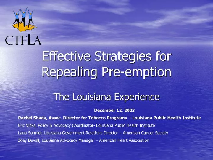 effective strategies for repealing pre emption