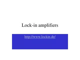 Lock-in amplifiers