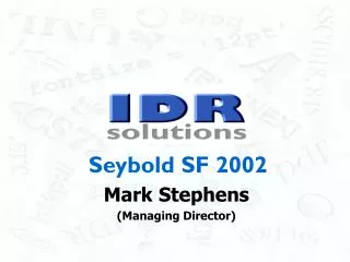 Seybold SF 2002