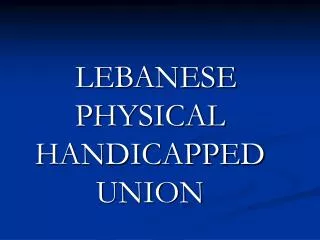 LEBANESE PHYSICAL HANDICAPPED UNION