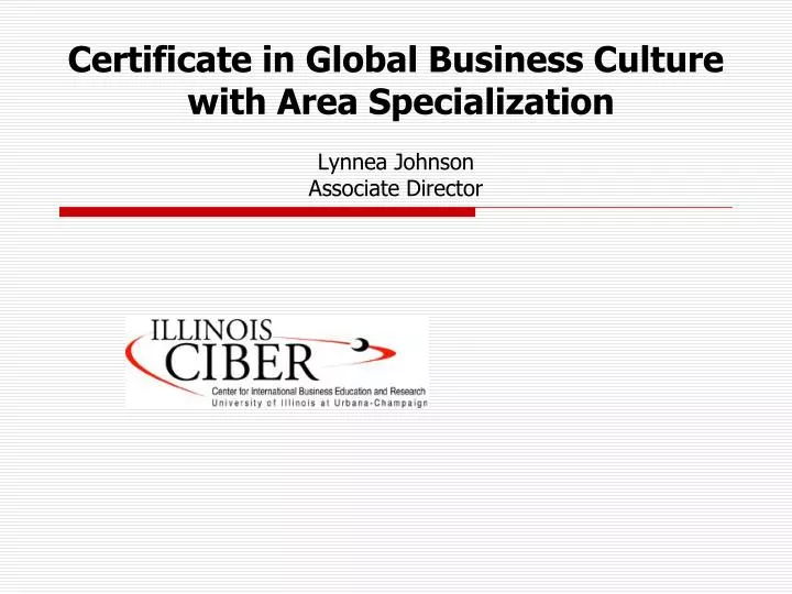 certificate in global business culture with area specialization lynnea johnson associate director