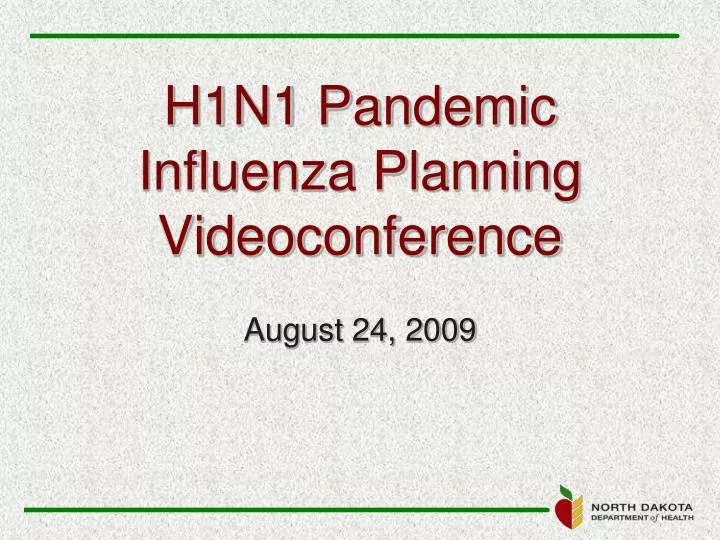 h1n1 pandemic influenza planning videoconference