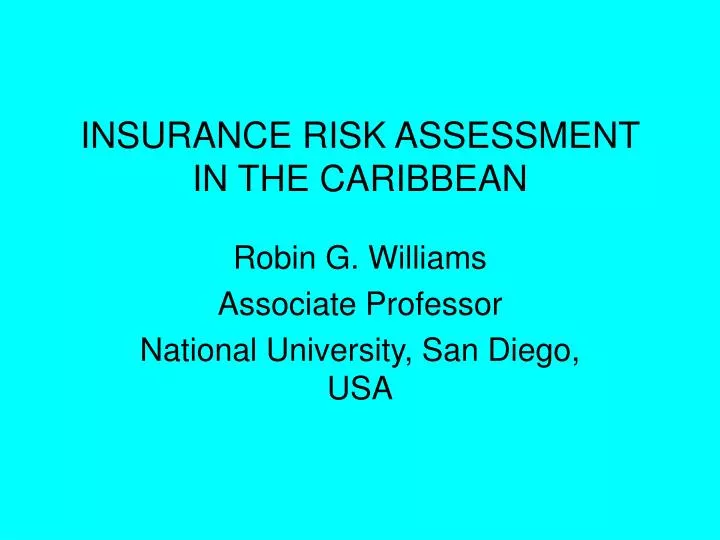 insurance risk assessment in the caribbean