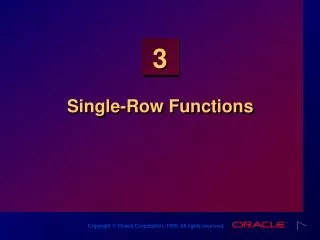 Single-Row Functions