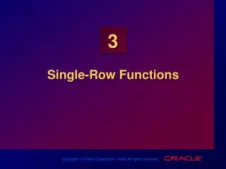 single row functions