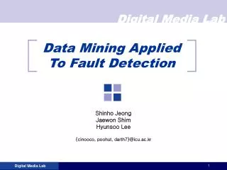 Data Mining Applied To Fault Detection