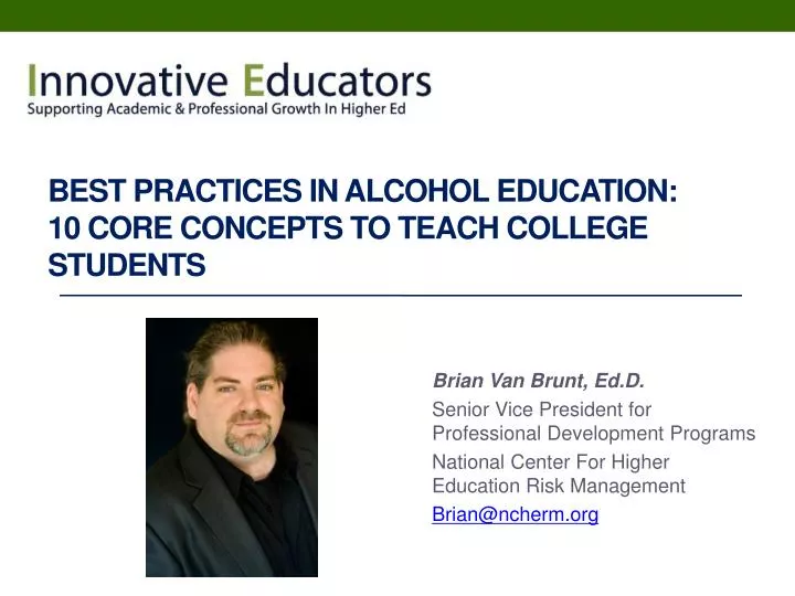 best practices in alcohol education 10 core concepts to teach college students