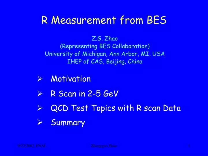 r measurement from bes
