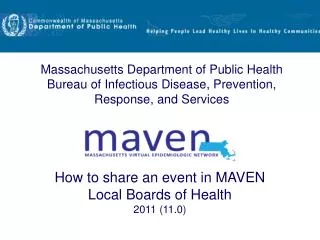 How to share an event in MAVEN Local Boards of Health 2011 (11.0)