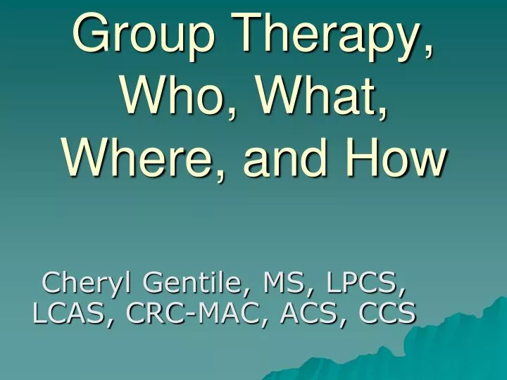 group therapy who what where and how