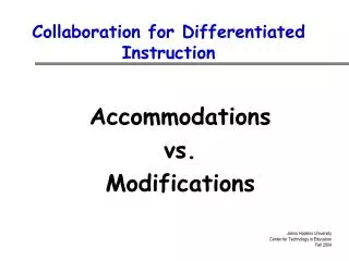 Collaboration for Differentiated Instruction