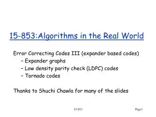 15-853:Algorithms in the Real World