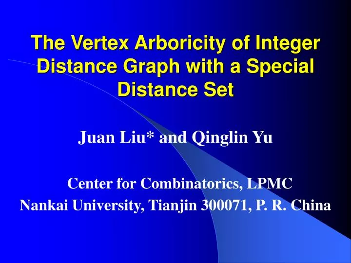 the vertex arboricity of integer distance graph with a special distance set