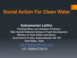 Social Action For Clean Water
