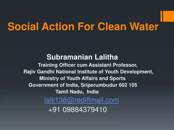 social action for clean water