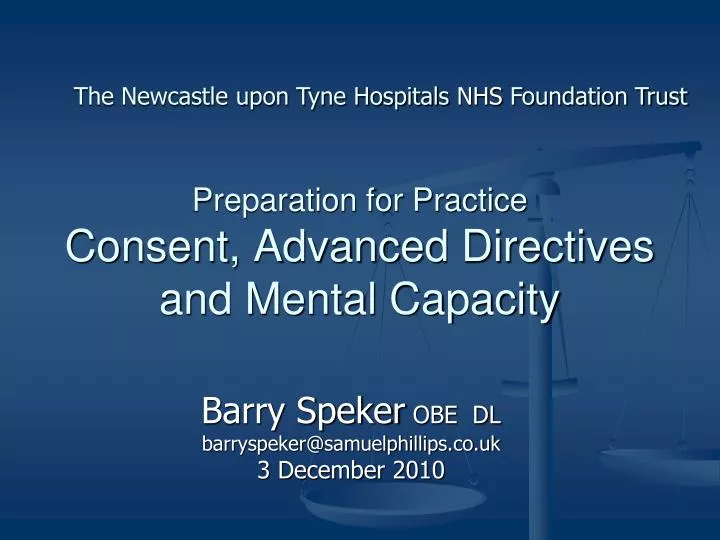 preparation for practice consent advanced directives and mental capacity