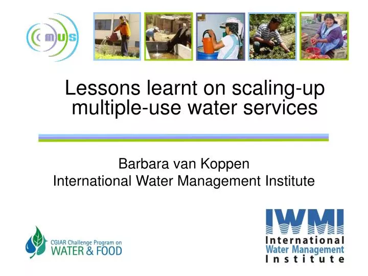 lessons learnt on scaling up multiple use water services