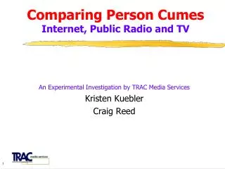 Comparing Person Cumes Internet, Public Radio and TV