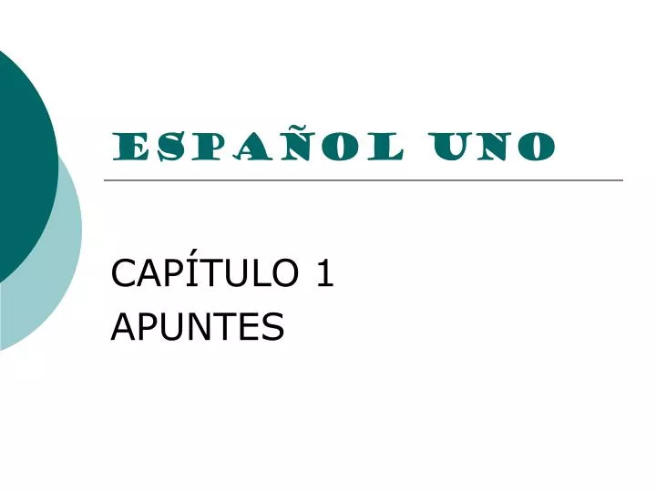 espa ol uno