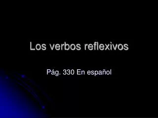los verbos reflexivos