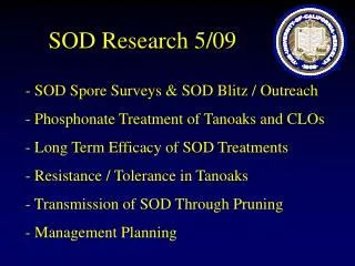 SOD Research 5/09